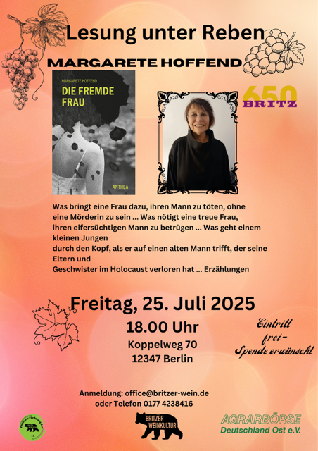 Lesung unter Reben: Margarete Hoffend