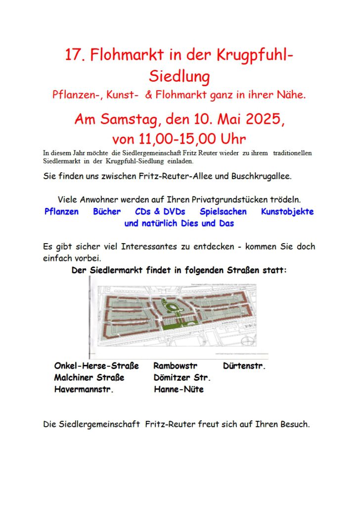 17. Flohmarkt in der Krugpfuhl-Siedlung