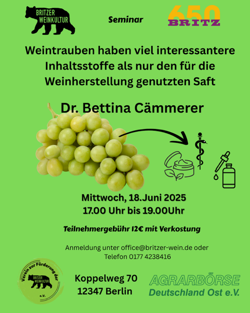 Weintrauben haben viel interessantere Inhaltsstoffe als nur den für die Weinherstellung genutzten Saft